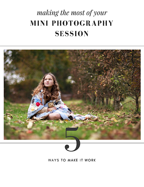 Front cover of downloadable pdf mini session information guide from Moira Lizzie Photography