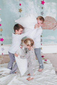 Sibling pillow fight